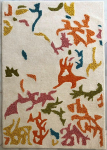 Alfombra de lana copetuda a mano contemporánea de diseñador elegante moderno abstracto hecho a mano para sala de estar hogar Hotel interiores de la India - Product Image 2