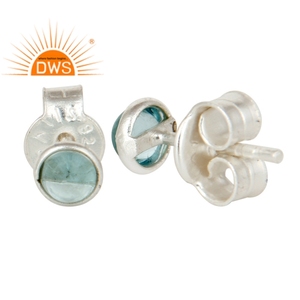 Meilleurs boucles d'oreilles en argent sterling fin faites à la main avec pierre précieuse topaze bleue hydro, fabricant de bijoux sur mesure - Product Image 3