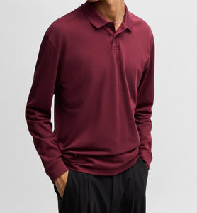 Fabricante 100% algodón manga corta de punto hombres transpirable Polo camisetas Casual patrón sólido de talla grande Polo camisa - Product Image 3