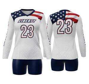 Ensemble d'uniformes de volley-ball personnalisé 2025 Nouveau design Tissu en maille respirant Vêtements d'équipe à séchage rapide Sublimation complète OEM ODM Usine - Product Image 4