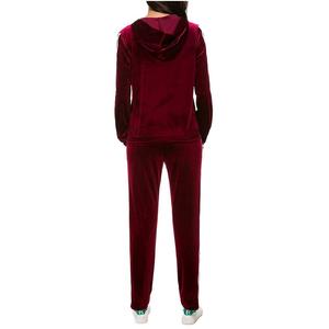 Chándal de terciopelo negro Maxx, chándal de terciopelo de invierno personalizado, traje de chándal de terciopelo con diamantes de imitación de 2 piezas para mujer, pantalón acampanado - Product Image 2