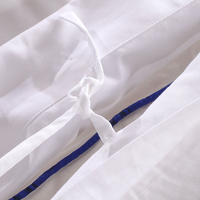 Ensemble de literie d'hôtel en coton à fibres longues 100% blanc satiné avec broderie, drap plat, housse de couette, taie d'oreiller, pour la maison et l'hôtel