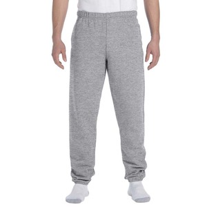 Adult Men's Fleece Open Bottom Sweatpants Pockets 100% Cotton Eco-Friendly Breathable Winter Casual Style <b>Drawstring</b> Sweatpants - Product Image 4