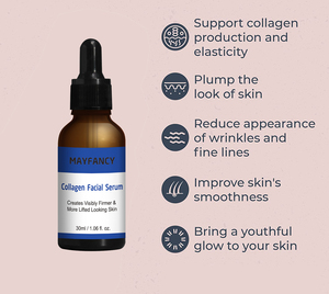 Serum Wajah kolagen organik, memperbaiki elastisitas kulit perawatan wajah cairan alami untuk wanita bahan alami MOQ rendah 30ml - Product Image 2
