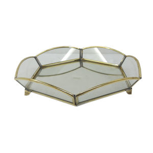 ถาดกระจกมีรูพรุนที่ดีที่สุดทรงกลมใช้ล้างแก้วสีเทาและถาดทองเหลืองดีไซน์เหล็กสำหรับตกแต่งบ้าน - Product Image 3