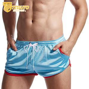 Pantalones cortos atléticos para correr de alta calidad para hombres y mujeres, pantalones cortos transpirables de secado rápido, bolsillos con cremallera a rayas, teñidos lisos - Product Image 6
