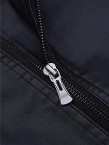 Custom Made Canvas Leather <b>Jacket</b> for <b>Men</b> Genuine Sheepskin Stand Collar <b>Long</b> Sleeves Moto & Biker Style Winter Bomber <b>Jacket</b> - Product Image 6