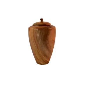 Trending New Design Mango Wood Cremation Urns for Human Ashes Custom Polished Handmade Natural Urns Manufacturer OEM Customize