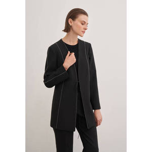 Metallic PU Bomber <b>Jacket</b> with <b>Rhinestone</b> Glitter Details - Product Image 4