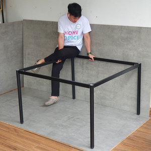 OMA I HCOM007 Design Minimaliste 120x120cm Pieds en Fer à Assembler pour Table Modulable 2-en-1 - Product Image 5