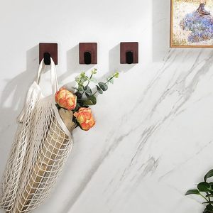 Ganchos de pared de madera maciza Abrigo resistente y batas Riel colgante Almacenamiento de baño montado en la pared - Product Image 3