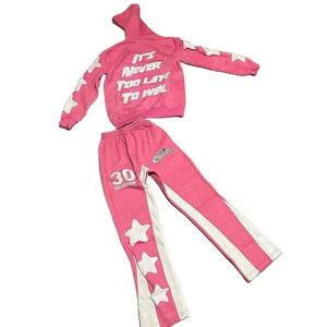 Fabricantes de ropa, ropa de calle personalizada, Sudadera con capucha, pantalones de chándal acampanados y conjunto de chándal para mujer - Product Image 1