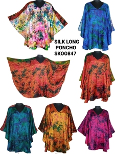 Femmes Boho Tie-Dye Long Poncho Tissu Doux Robes Décontractées en Multi Couleurs Expédition Rapide Surdimensionné Vêtements de Plage - Product Image 4