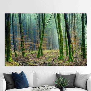 Toile d'art imprimée élégante avec paysage forestier 3D pour la décoration de la maison, TOILE ENVELOPPEE - Product Image 1