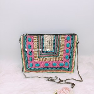 Porte-monnaie en cuir brodé à la main et perles Zulu Wallet Cadeaux Art Unisex Cadeau Wallet Perlé Purse - Product Image 2