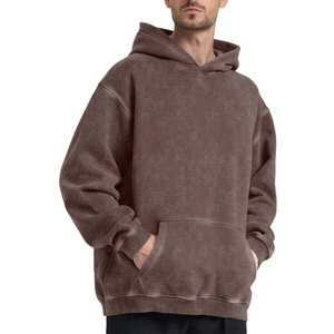 Sweat à capuche d'hiver brodé délavé à l'acide pour hommes, vente en gros, design personnalisé, sweats à capuche délavés à l'acide avec toutes les tailles disponibles - Product Image 3