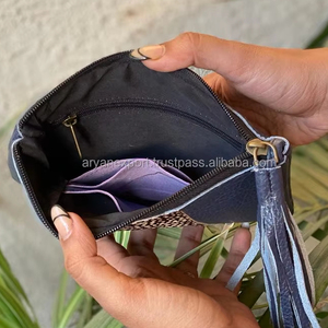 กระเป๋าหนังรีไซเคิลพิมพ์ลายสัตว์สำหรับผู้หญิงกระเป๋ามีพู่สำหรับใส่บัตรเครดิตสุดหรูดีไซน์เนอร์2024ใหม่ - Product Image 5