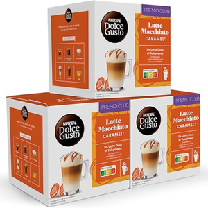 Dolce Gusto Latte Macchiato Caramel Arabica Doux Caféiné 48 Capsules 8 Tasses de Café (24 Capsules par Tasse) Boîte Premium (3 Paquets x - Product Image 3
