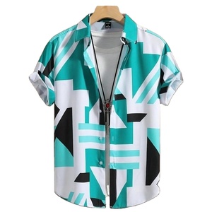 Simple Men's <b>Shirts</b> 3d Patchwork Printing High-Quality Men's Clothing Street Designer Short Sleeved Beach <b>Party</b> <b>Shirts</b> - Product Image 1