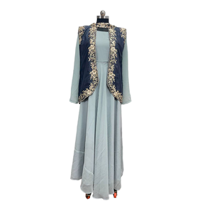 Venta caliente de calidad superior hecho pesado Georgette elegante Koti-vestido conjunto para mujeres traje indio vestido de Bollywood a precio al por mayor - Product Image 1