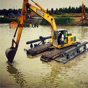 Mini escavatori escavatore anfibio con galleggianti pontoni e Spuds per palude palude fiume draga di scavo - Product Image 4