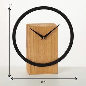 Reloj de Mesa de Madera y Metal con Funcionamiento a Pilas, Ecológico, Impermeable, Crea una Atmósfera Acogedora en Salas de Estar, Oficinas y Dormitorios - Product Image 6