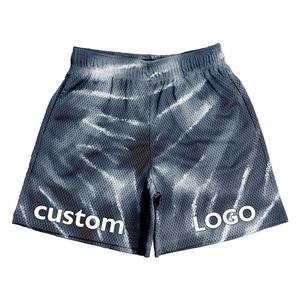 Fabricant Logo personnalisé Short de basket-ball de haute qualité imprimé par tie-dye, entrejambe de 5 pouces, double couche, sublimation, en maille pour homme - Product Image 1