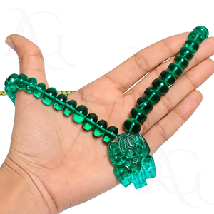 Lab Grown <b>Emerald</b> Necklace Beads Smooth faceted Polished <b>Green</b> Nano Cut Gemstone Strand for <b>Jewelry</b> Making Customisable - Product Image 3