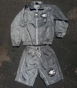 Pakistan Manufacturers <b>Men's</b> Custom Two Piece Sets Nylon Windbreaker <b>Shorts</b> Set Tracksuits for <b>Men</b> <b>with</b> Front Logo <b>Zip</b> Closure - Product Image 1