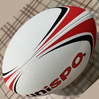 Ballon de rugby gonflable fabriqué en Inde, entièrement cousu à la main, vessie en caoutchouc/latex, très populaire, compétition IRB, couleur personnalisable