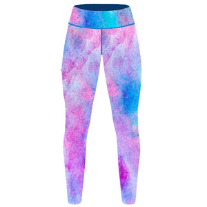 Leggings de yoga taille haute pour femmes, impression graphique de couleur unie, impression numérique d'écran de broderie par sublimation sur tissu tricoté - Product Image 6