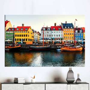 ภาพพิมพ์บนผ้าใบวิวเนหาวน์ โคเปนเฮเกน ประเทศเดนมาร์ก |   งานศิลปะติดผนังขนาดใหญ่,1P:Gallery Wrapped - Product Image 1