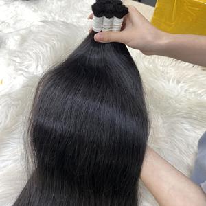 Cheveux de luxe en vrac 100% cheveux vierges crus meilleure qualité couleur noire naturelle Extensions de cheveux raides naturels - Product Image 1