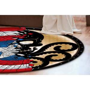 Alfombra de Capitán América: alfombra redonda antideslizante, decoración para habitación de niños, alfombra suave no tejida - Product Image 4