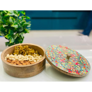 Trending Design Round Shape Casserole Dish Wood Material Food Warmer Medium Size Hot <b>Pot</b> <b>With</b> <b>Lid</b> Top Quality Kitchenware Supply - Product Image 6