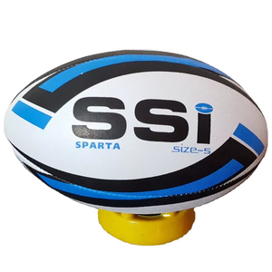 Ballon de rugby à logo personnalisé de qualité supérieure Super vessie à prise durable pour une rétention d'air élevée pour le sport - Product Image 1