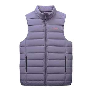 Chaleco de Invierno para Hombre con Logotipo Personalizado OEM, Chaleco Acolchado Impermeable Informal de Algodón Cálido, Chaqueta Sólida Personalizada para Hombre - Product Image 1