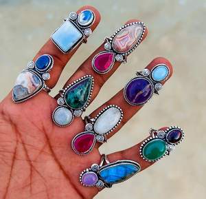 Anillo de Plata de Ley 925 Maciza con Engaste Ovalado, Joyería de Moda Hecha a Mano para Mujer, Lote al por Mayor - Product Image 5