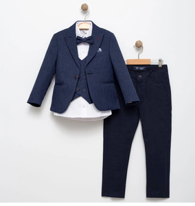 Ensemble de costume formel pour garçons avec blazer et gilet, 3 pièces, veste, gilet et pantalon de smoking pour enfants - Product Image 2
