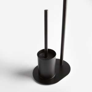 Oval Matt Black Toilet Roll and <b>Brush</b> Holder Elegant <b>Bath</b> & Toilet Supplies - Product Image 2