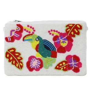 กระเป๋าซิปดอกไม้แฟชั่น งานปักลูกปัดทำมือ ดีไซน์ใหม่ หรูหรา ทันสมัย คุณภาพสูง วินเทจ ทนทาน - Product Image 1