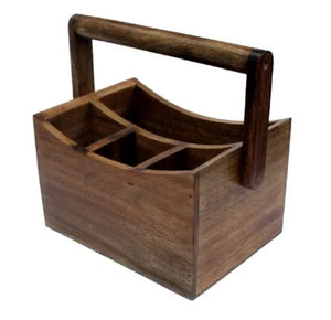 Wood <b>caddy</b> organizer napkin and cutlery holder <b>kitchen</b> accessories holder - Product Image 3