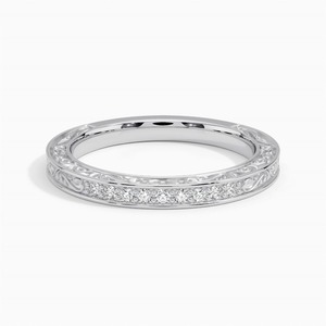 Vintage Classic Woman Lab Grown VVS Diamond Floral Gold 14K Rose White Yellow Gold Stackable Luxury Wedding Band Custom Made for - Product Image 3