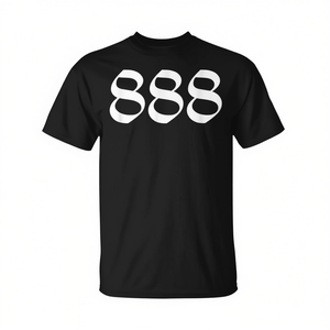 T-shirt numerologica 888 con numero spirituale dell'angelo, nera, taglia M da uomo - Product Image 2