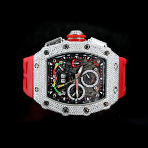 Montre de luxe de haute qualité en acier inoxydable, nouvelle, résistante à l'eau, avec cadran en saphir et diamants en moissanite de clarté VVS - Product Image 3