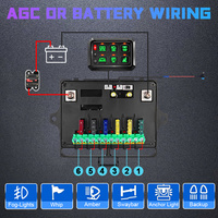 Panneau de Commande LED 6 Gangs Intelligent avec Télécommande APP, RGB Multicolore et Intensité Variable, pour Camion, Bateau, Voiture