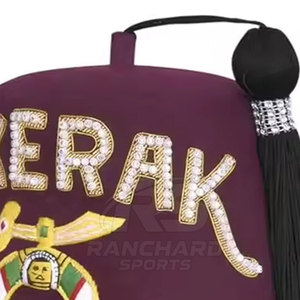 Chapeau Fez avec broderie maçonnique pour les cérémonies, chapeau Fez maçonnique de qualité supérieure, chapeau Fez Shriner brodé, chapeau Fez Shriner traditionnel - Product Image 6