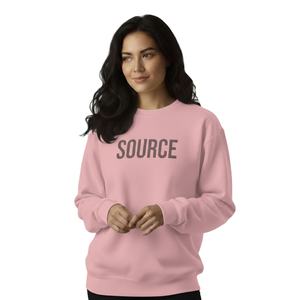 Pull molletonné oversize à col montant et manches longues pour femme, avec logo frontal, collection Hiver 2026 – Écoresponsable - Product Image 1