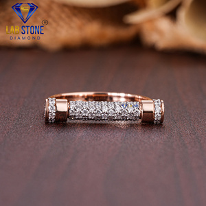 Bague en diamant Lab-Stone Party Wear 0.475 TDW Diamant taille ronde Or rose Couleur EF-VS - Product Image 1