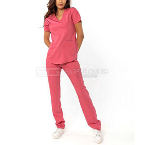 Uniforme Médico de Enfermería con Cuello en V y Logotipo Personalizado para Mujer, Uniforme Médico de Moda con Parte Superior de Lona, Uniformes para Personal Médico - Product Image 1